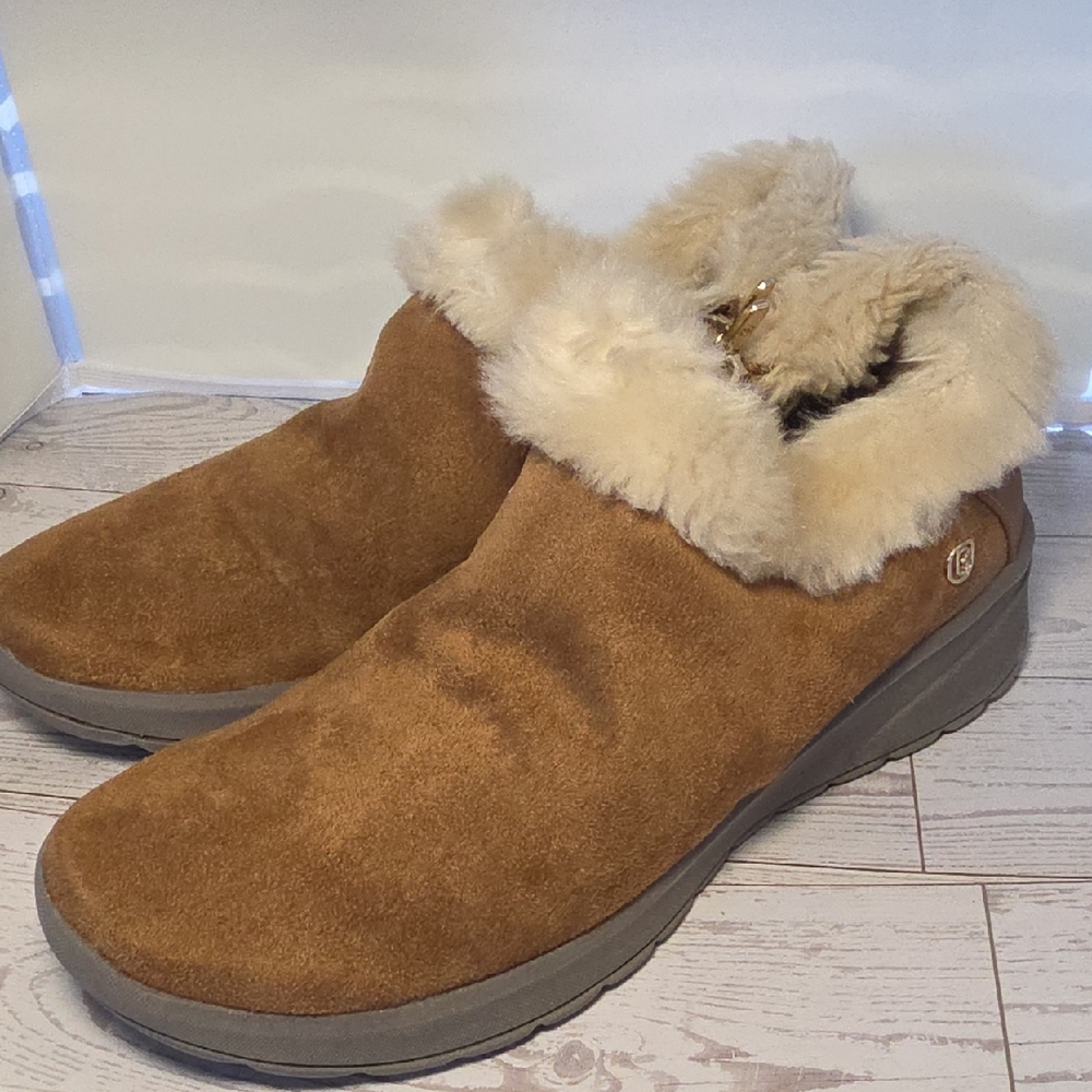 Bzees Tan Suede Fur-Lined Winter Boots Sz 7.5 I2 SH2025103